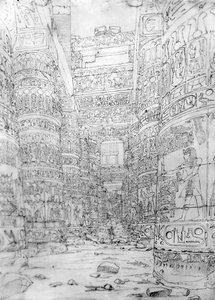 Colonnade in een Egyptische Tempel, 1824-32